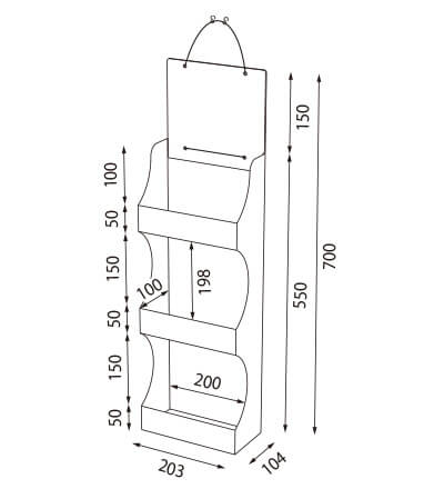 カタアル21号 3段ハンガー什器寸法
