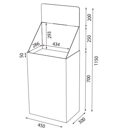 カタアル2号 Aタイプ（１段フロア什器W450）寸法