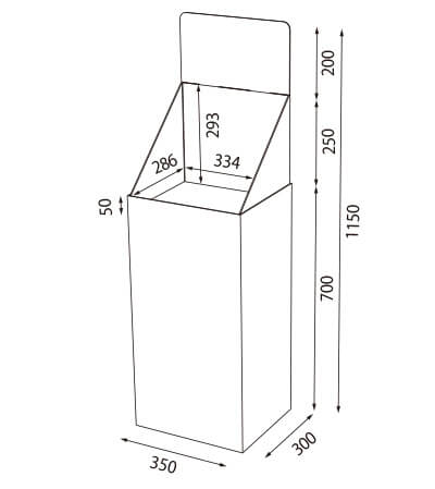 カタアル2号 Bタイプ（１段フロア什器W350）寸法