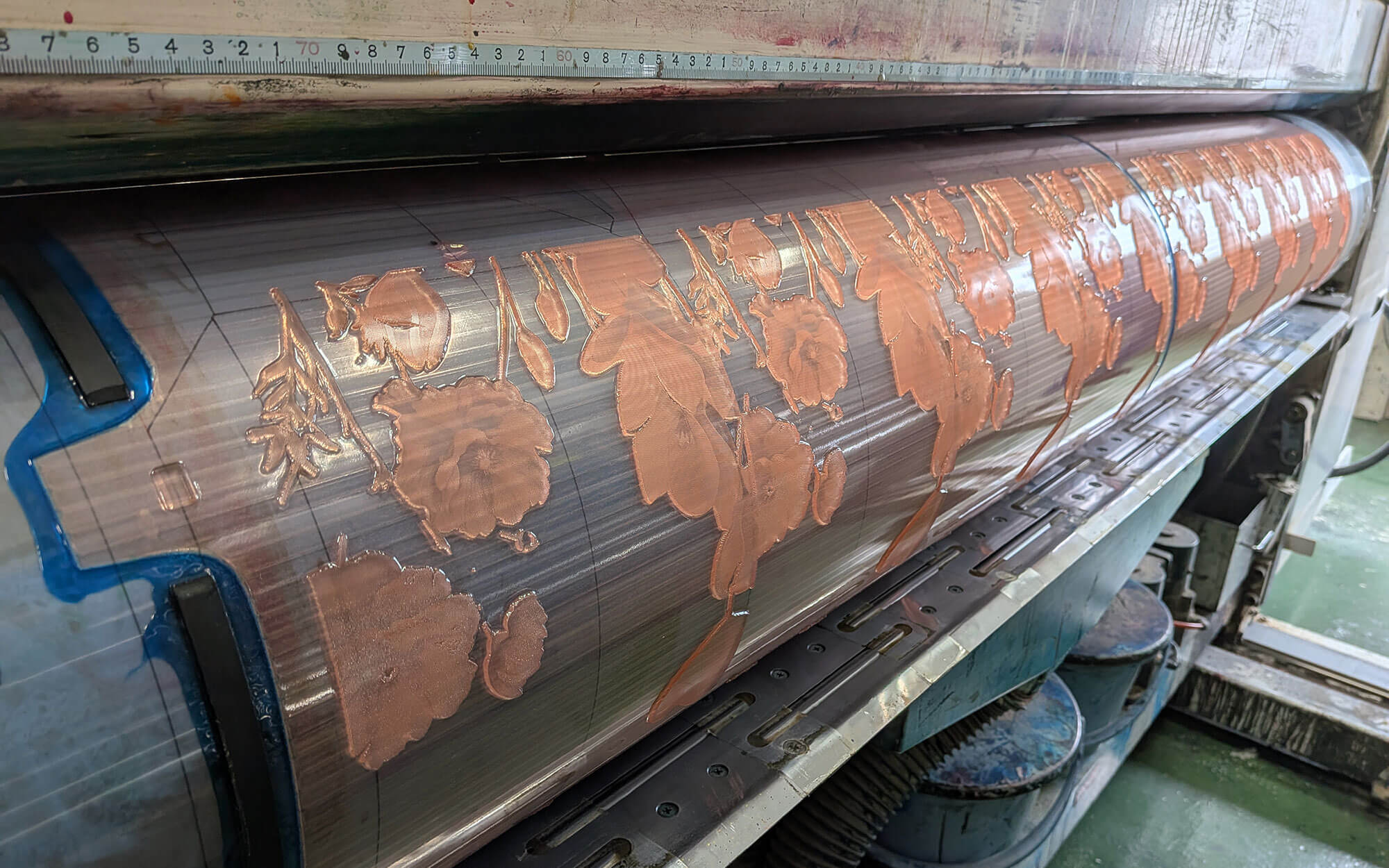 ローラーに取り付けられた凸版